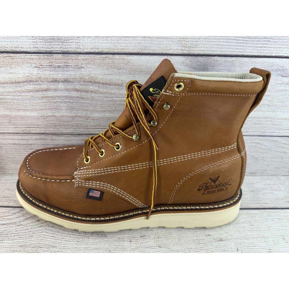 Thorogood 814-4200 Moc Toe Boots Men's 10.5 D USA Made Tobacco Leather - Picture 6 of 10